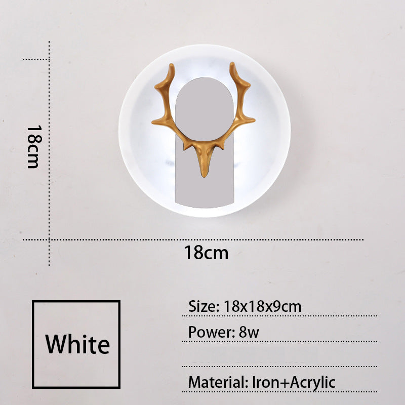 Acrylic Antlers Aisle Living Room Sofa Wall Light Bulb