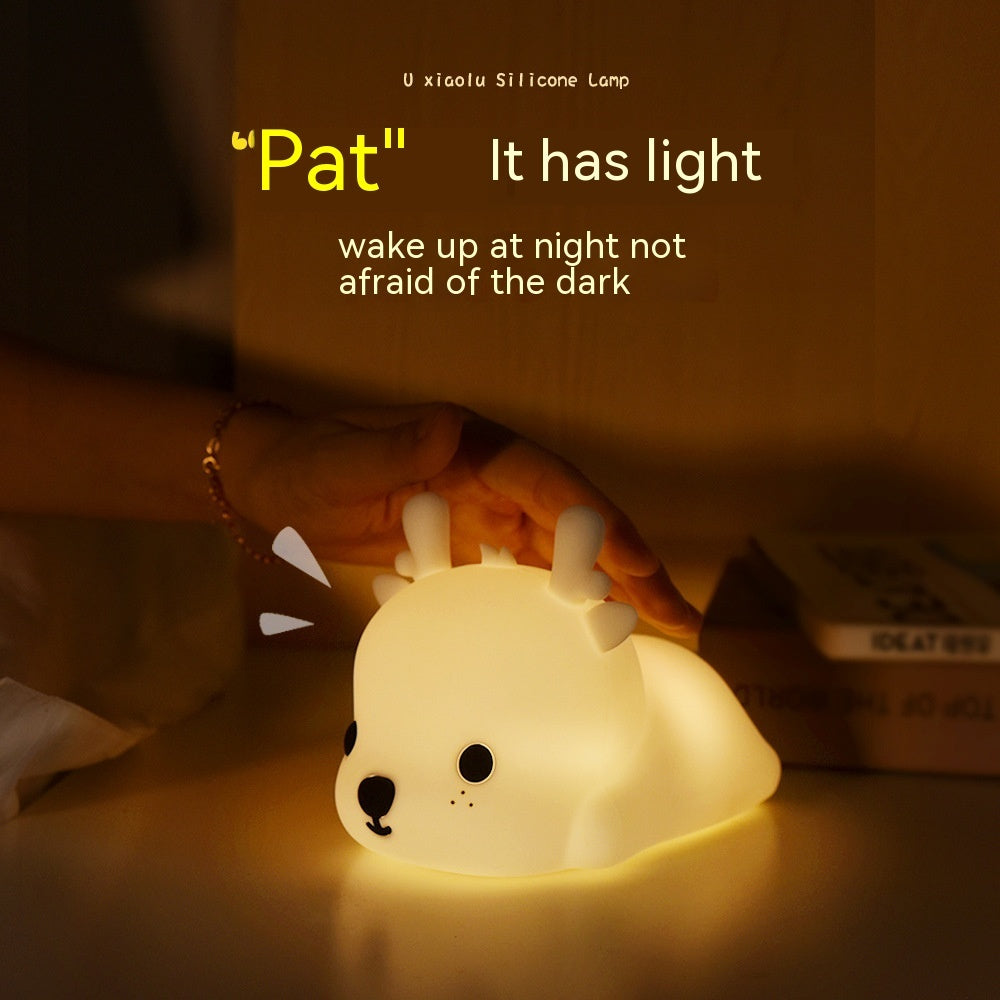 Cross-border Elk Silicone Pat Bedroom Dorm Eye Protection Bedside Lamp Small Night Lamp Wholesale