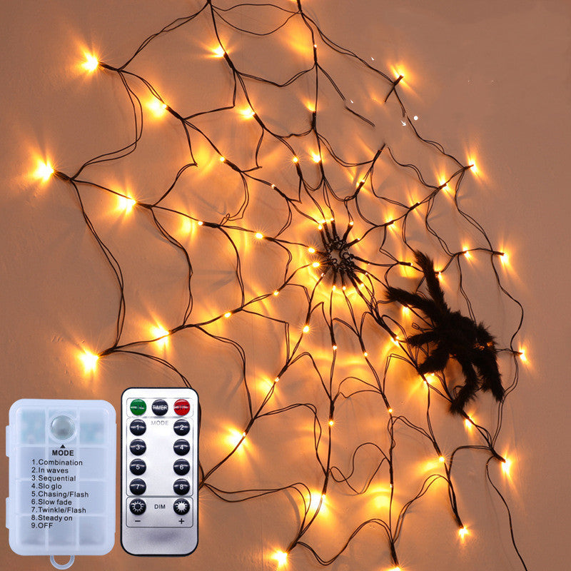 Led Spider Web String Light Lamp Outdoor Indoor