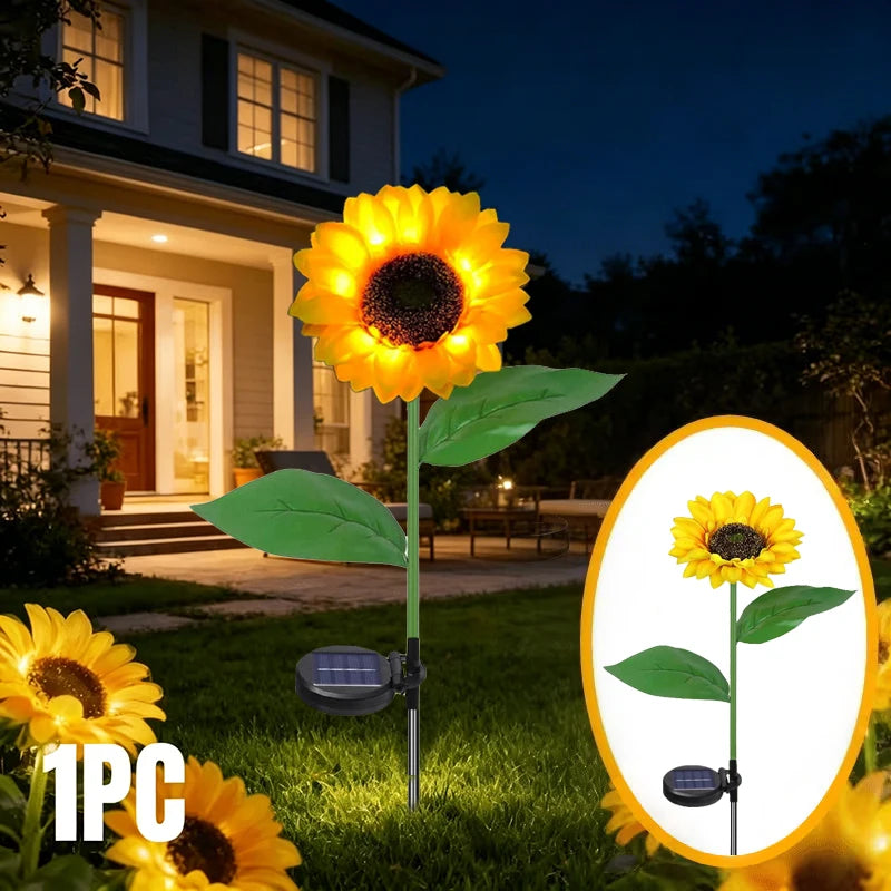 Solar Flowers Lights Outdoor Garden Decor Sunflower Lights