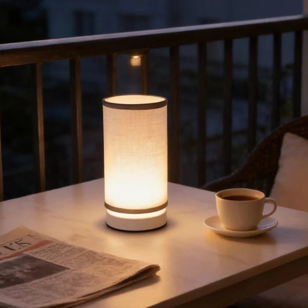 Modern Nordic Style Fabric Desk Lamp, USB Powered