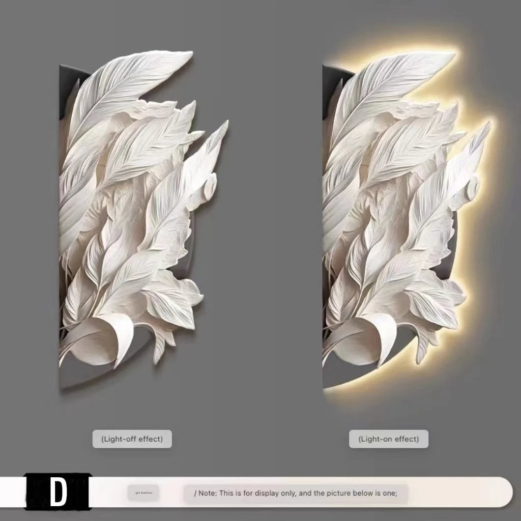 Family Entrance Feather Mural Lamp Modern Lamp