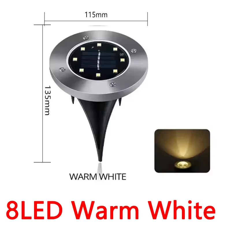 Solar Lights Outdoor 8/20LEDs Disk Underground Lamp