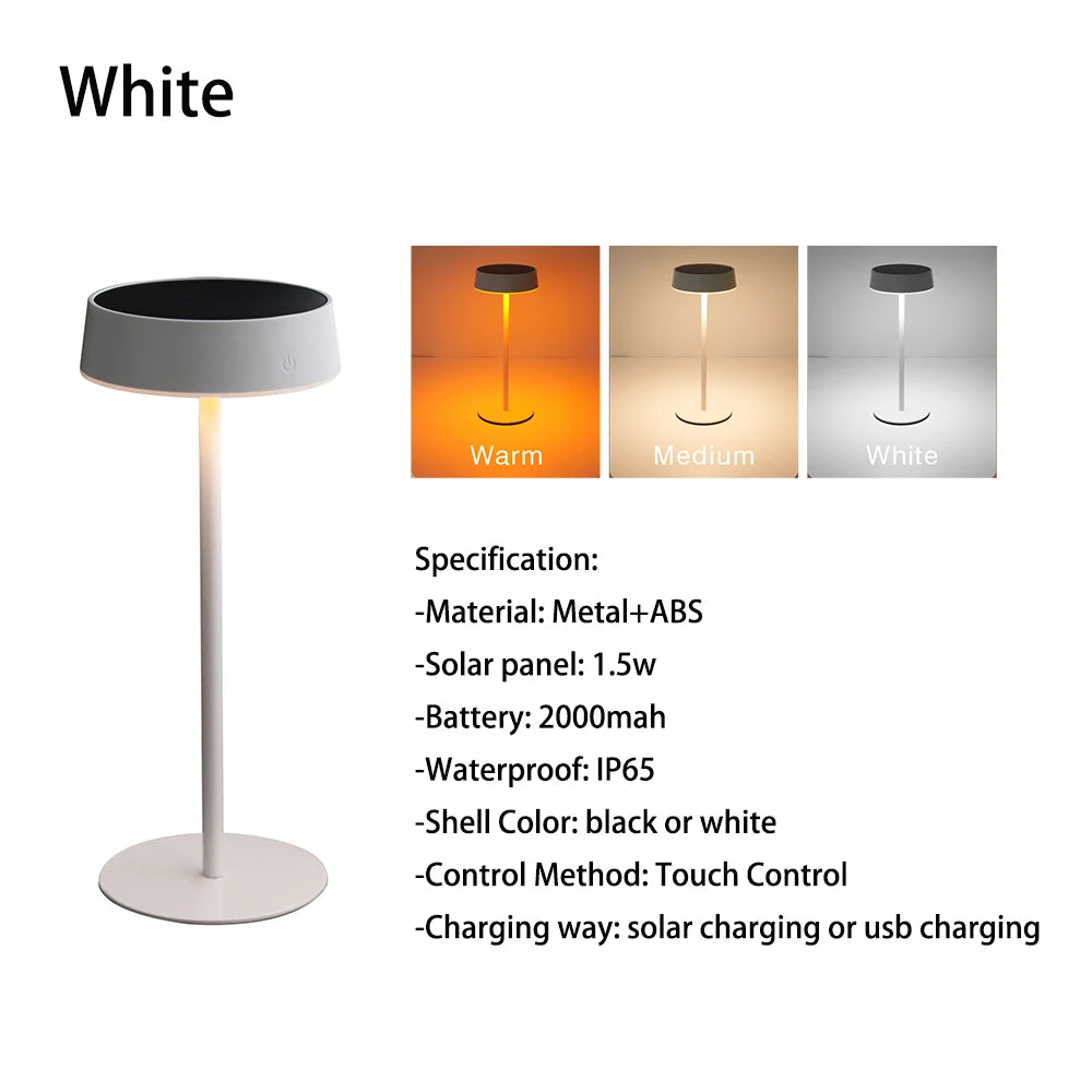 KFV LED Desk Lamp Solar Light Table Lamp Bedroom Camping