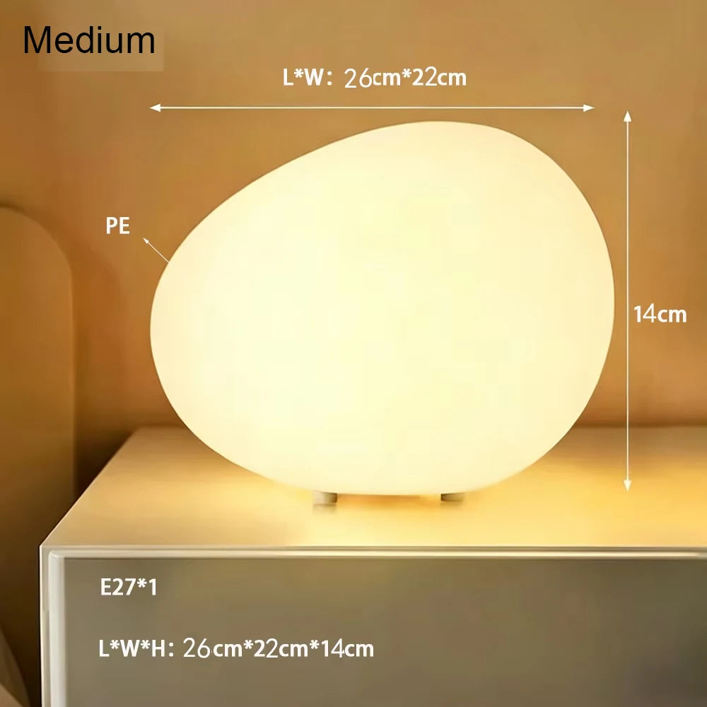 Round Stone-Shaped Modern Bedroom Study Atmosphere Desk Lamp
