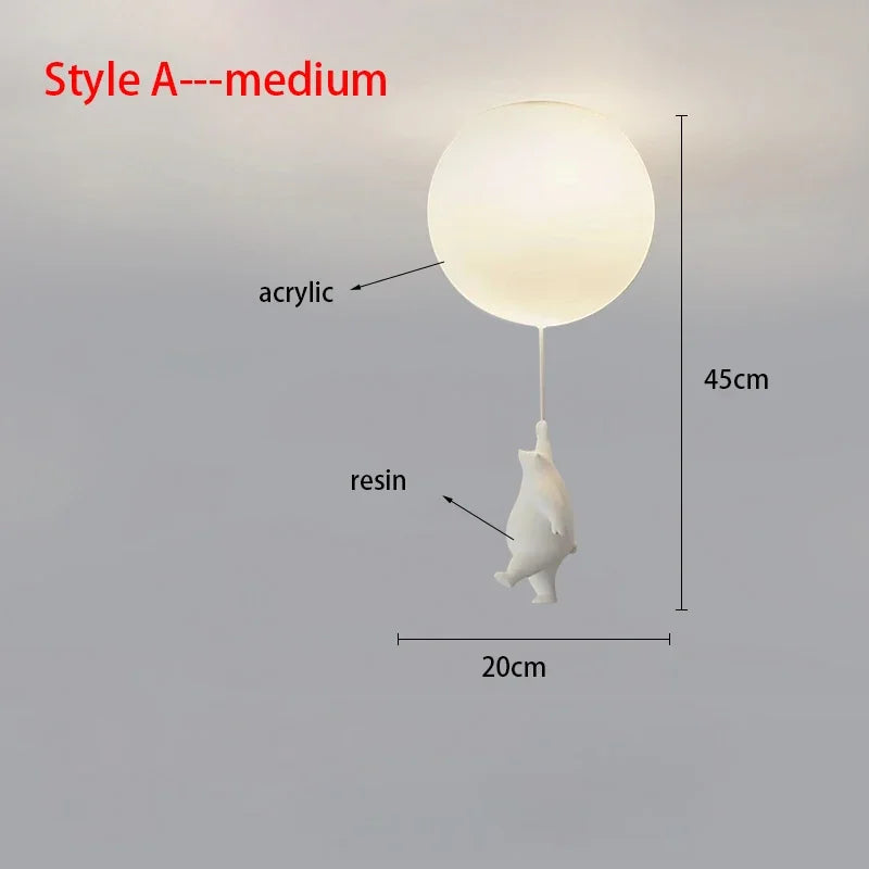 Modern Acrylic Spherical Cartoon Bear Resin Small Animal