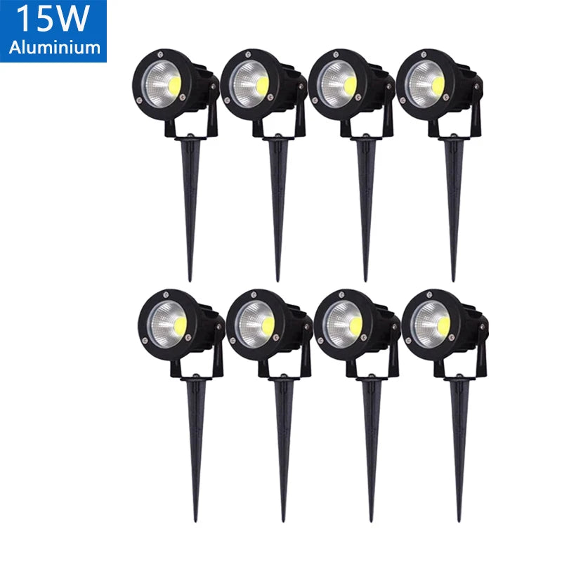 Outdoor Waterproof Spike Garden Path Green Spotlights