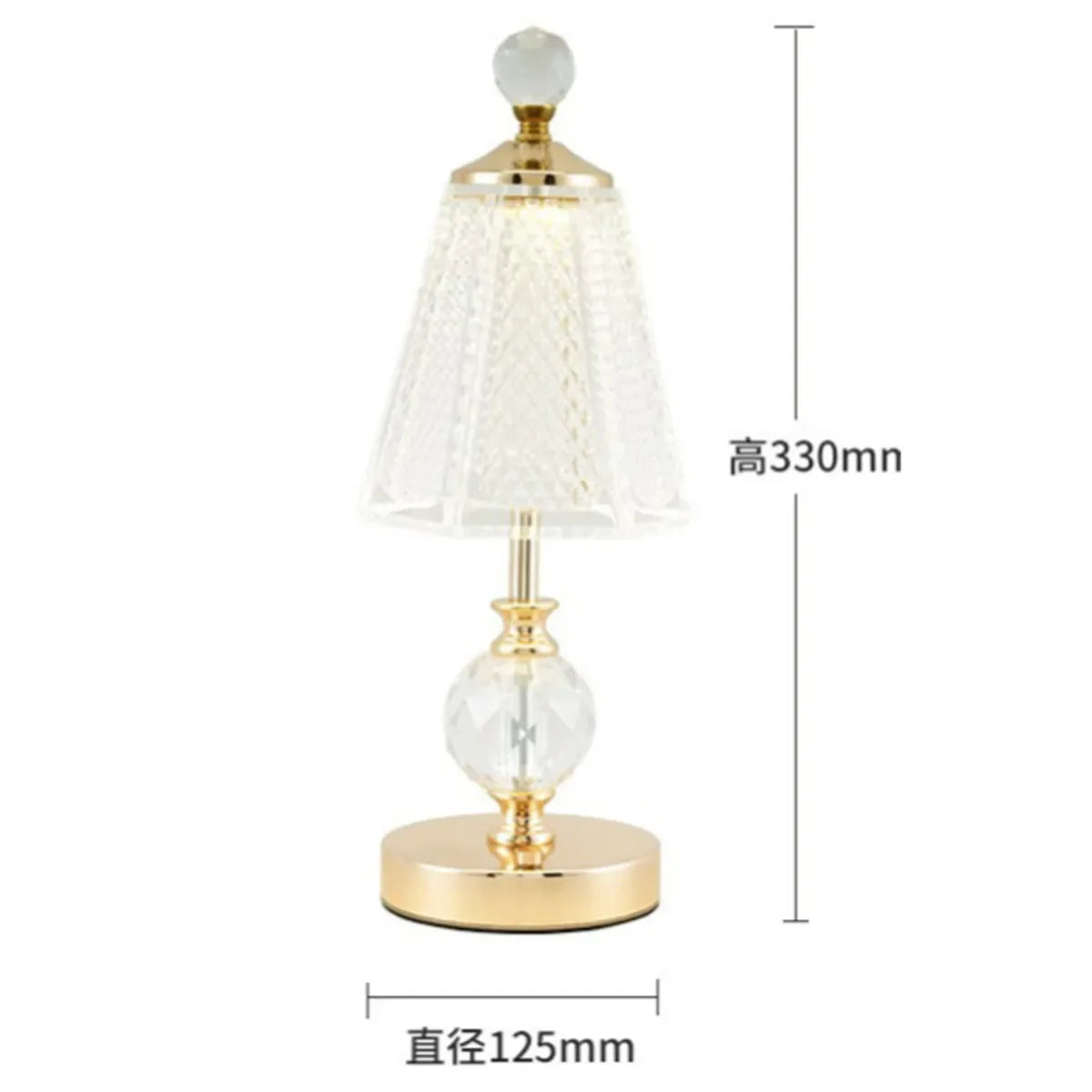 Retro Rechargeable Led Light Crystal Wireless Table Lamp