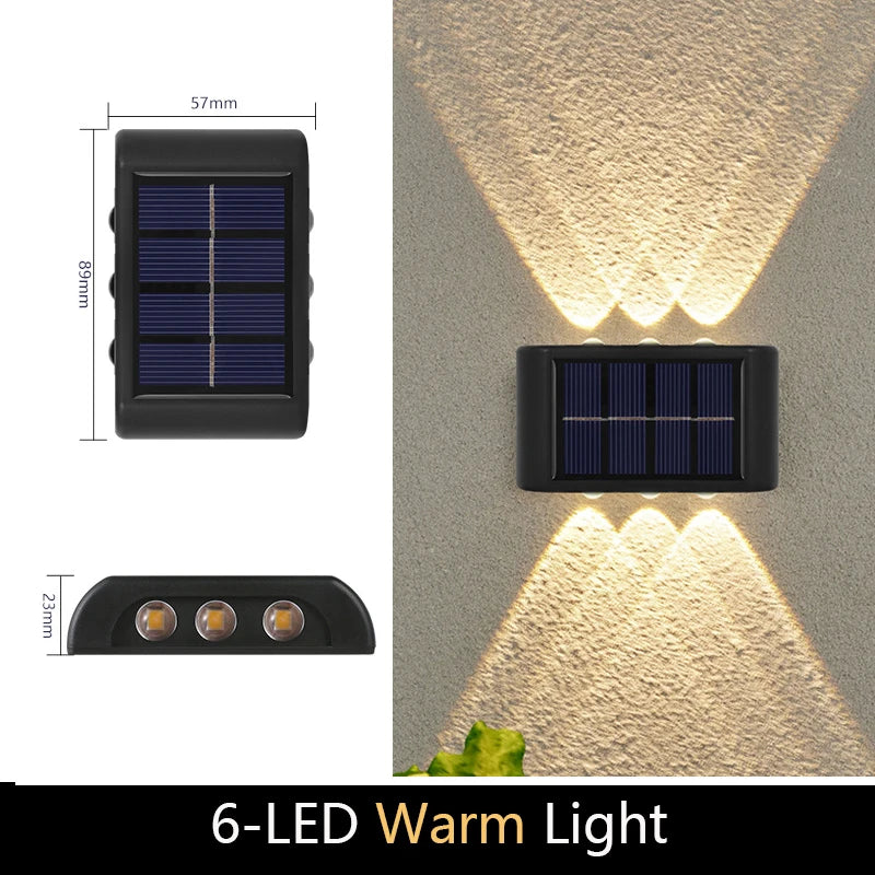 LED Solar Lamp Up and Down Illuminated Solar Wall Light