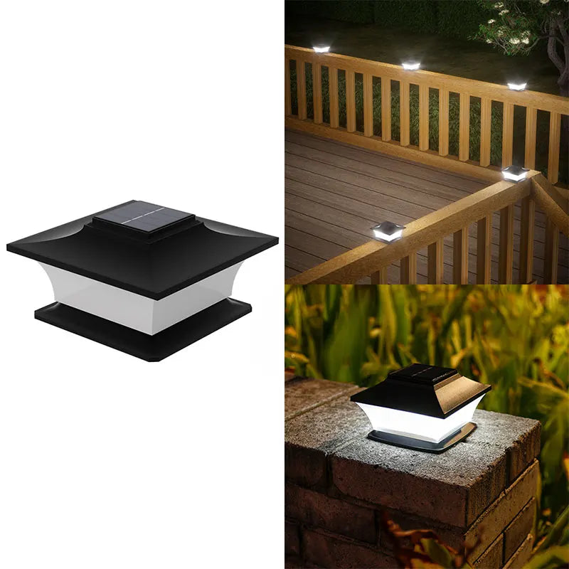 Solar - Powered Outdoor Pillar Lights with Auto On/Off, LED