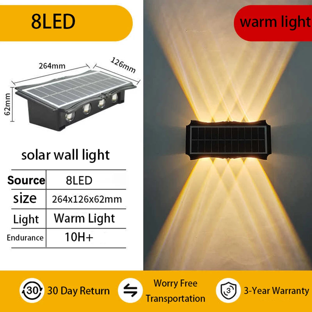 Solar Wall Light Led Courtyard Street Exterior Garden Wall Lighting