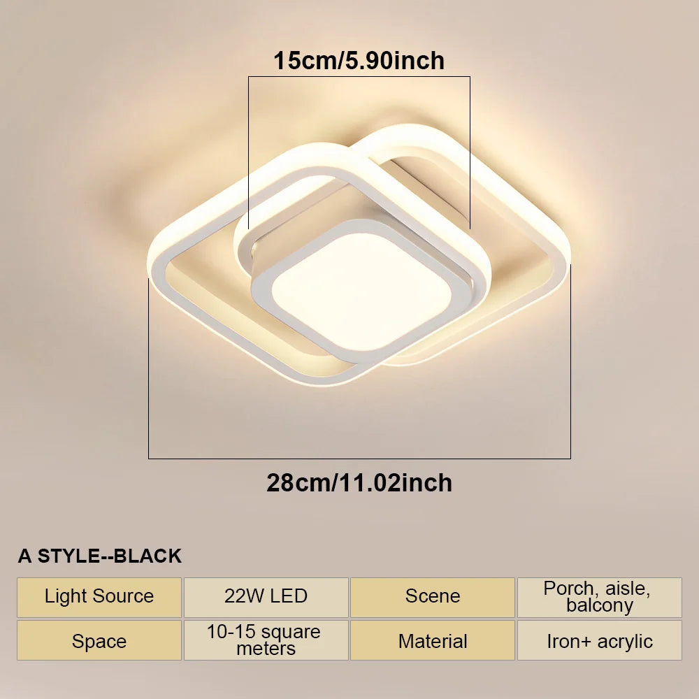 Modern LED Ceiling Lights Square Aisle Lamps