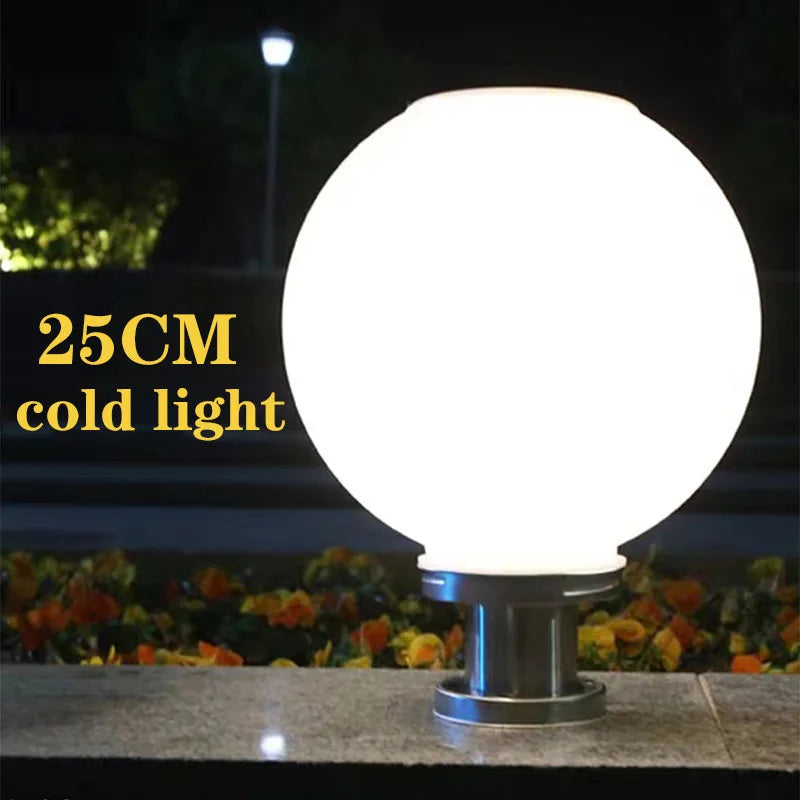LED Ball Solar Outdoor Light Stainless Steel Solar Post Light
