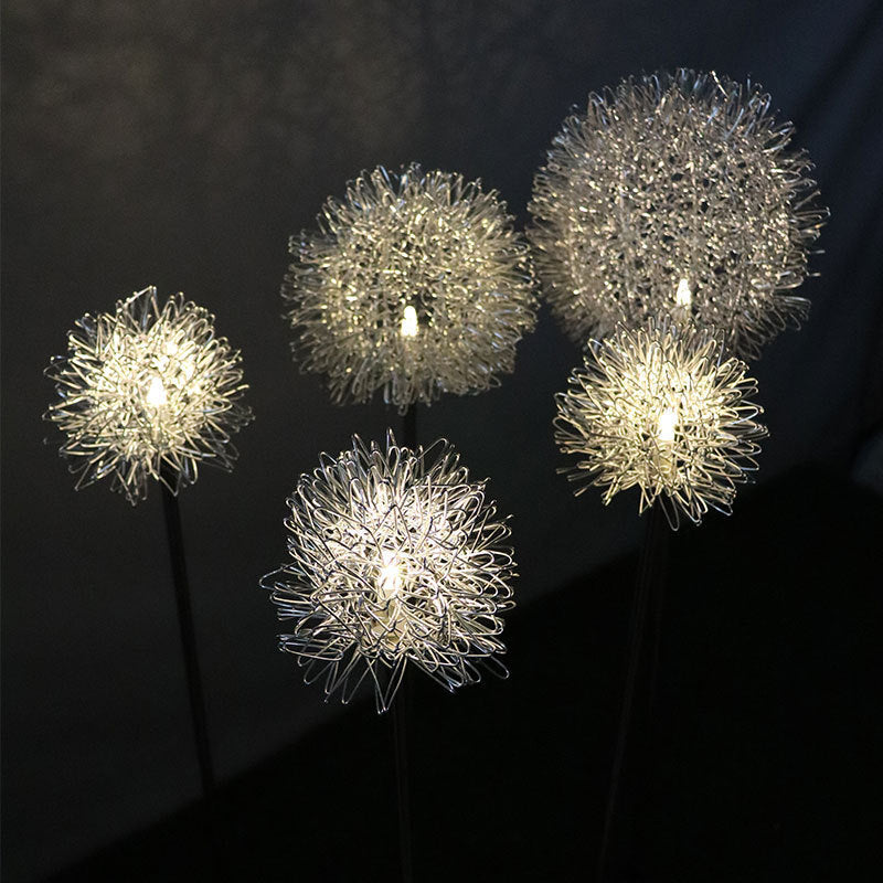 Aluminum Steel Dandelion Led Solar Model Ground Lamp