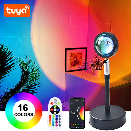 16 Colors Bluetooth Sunset Lamp Projector RGB Led Night Light