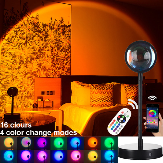 Sunset Lamp Rainbow Projector Night Light Sunset Projection Led Desk Lamp