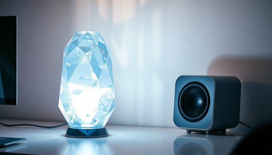 Elevate Your Space with the Crystal Lamp Atmosphere Light Desktop Sound Subwoofer Speaker