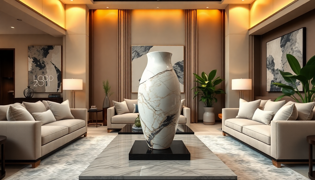 Elevate Your Living Space with Captivating Marble Iron Vases