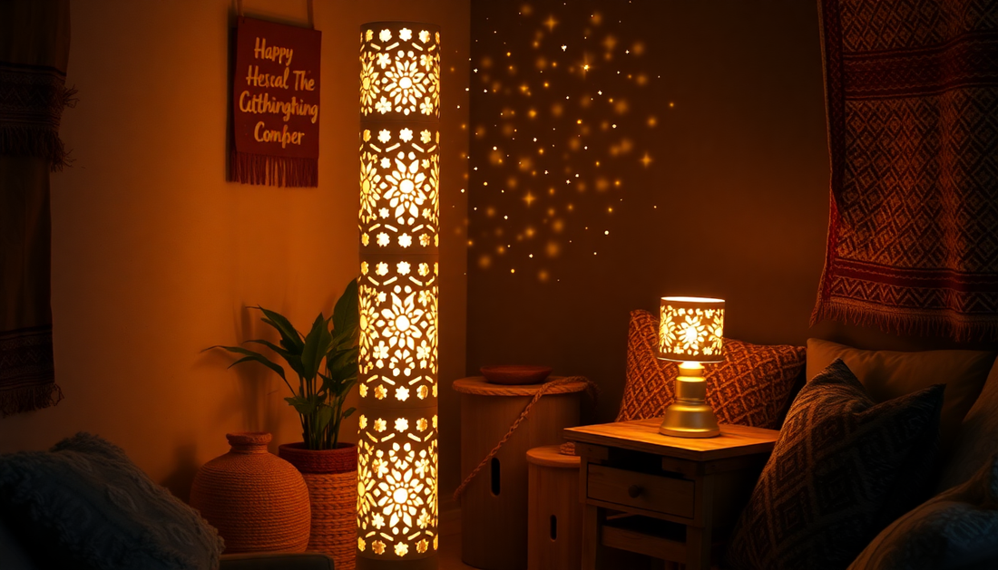 Elevate Your Home with Bohemian Starry Sky Lights and Wooden Table Lamps