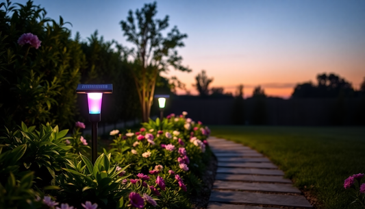 Illuminate Your Outdoor Spaces with 2 Pack RGB Solar Pathway Lights