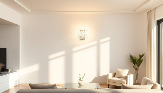 Elevate Your Minimalist Living Room with the Captivating Glow of Crystal Wall Lamps