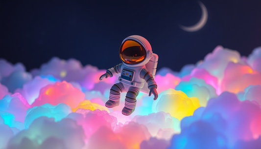 Illuminate Your Child's Bedroom with the Mesmerizing LED Colorful Clouds Astronaut Lamp