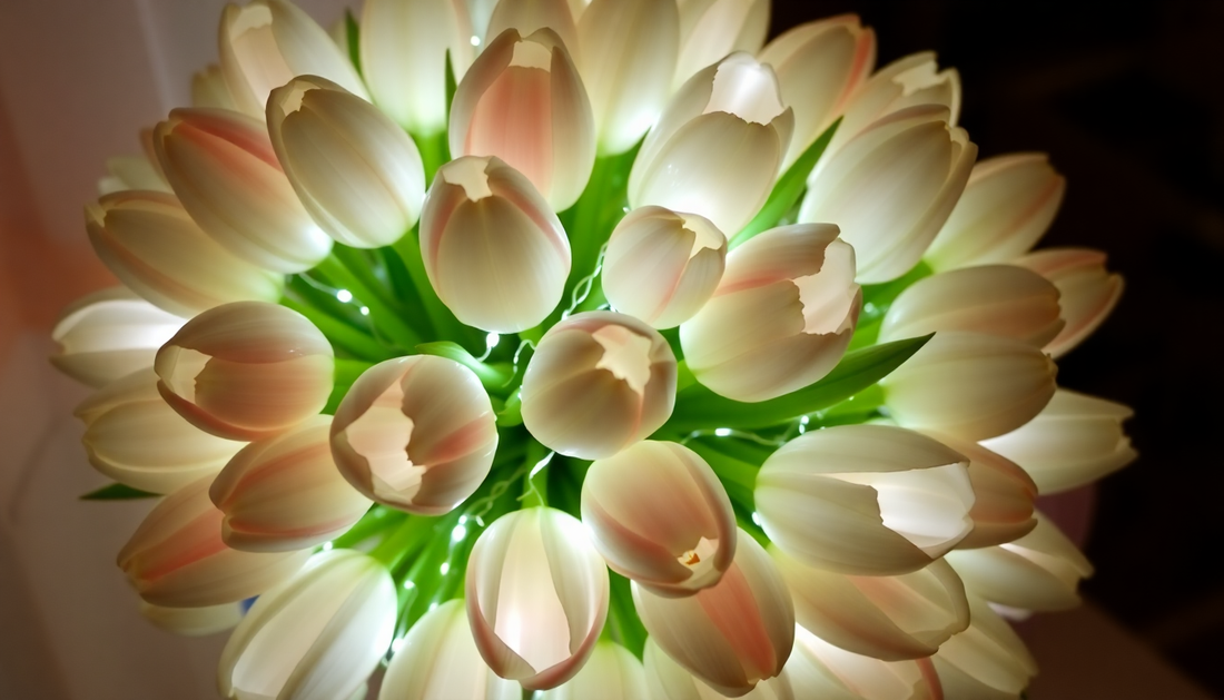 Elevate Your Wedding with the Enchanting Glow of LED Lighting Chain Simulation Tulip Bridal Bouquets