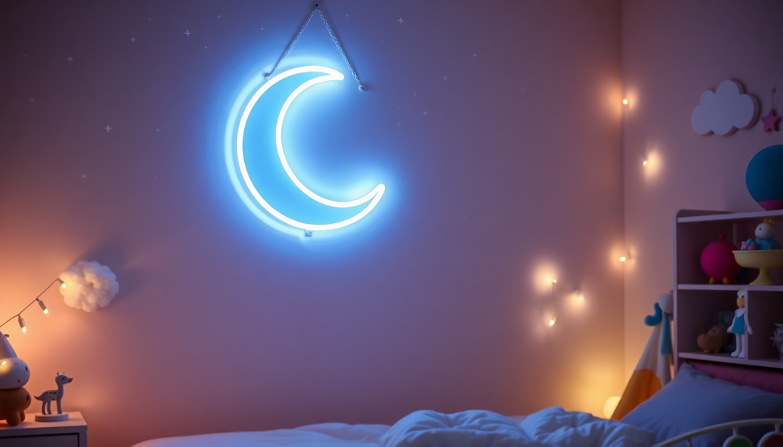 Illuminate Your Child's Dreams with the Enchanting Bedroom Neon Moon Night Lamp