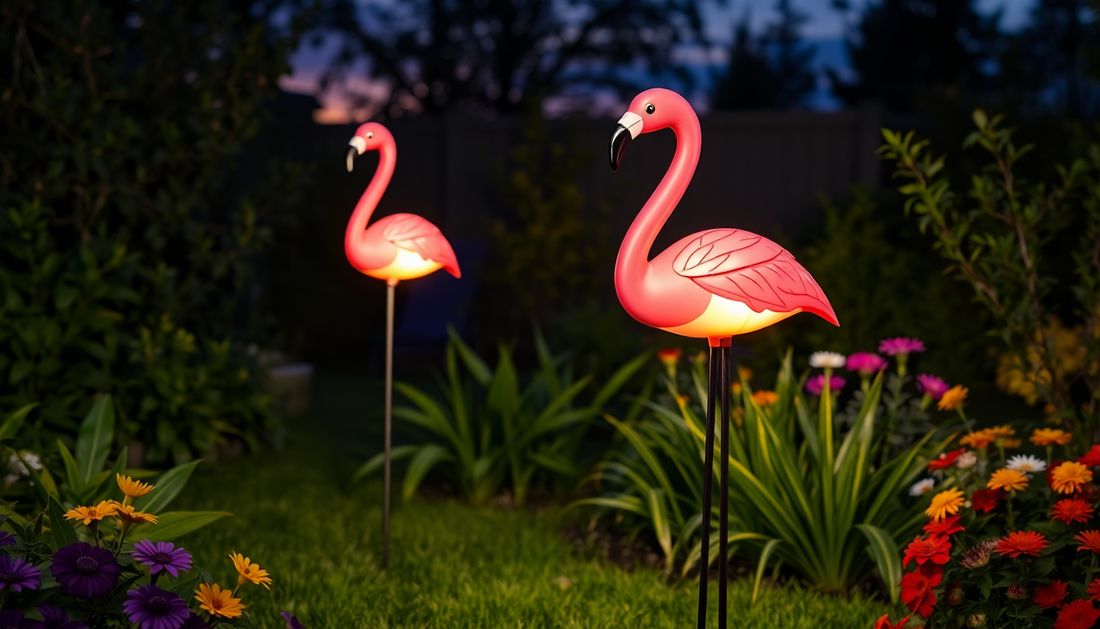 Illuminate Your Outdoor Oasis with the Captivating Flamingo Lawn Solar Lamp