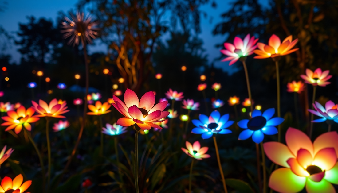 Illuminate Your Garden with Solar Powered Garden Flowers Firework Lights