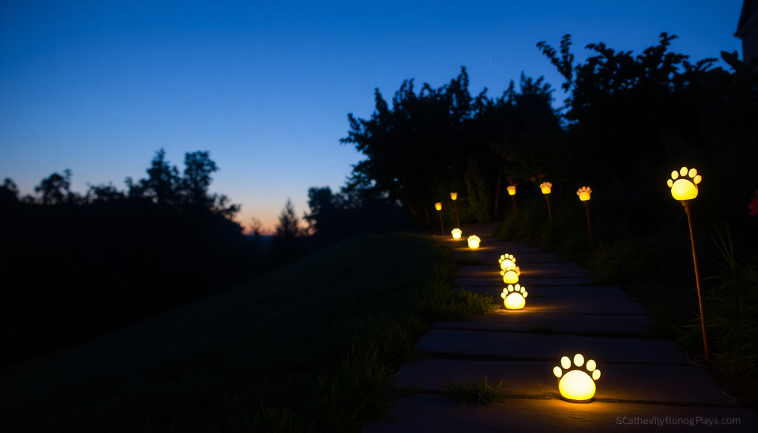 Illuminate Your Outdoor Spaces with Enchanting Solar-Powered Animal Paw Print Lights