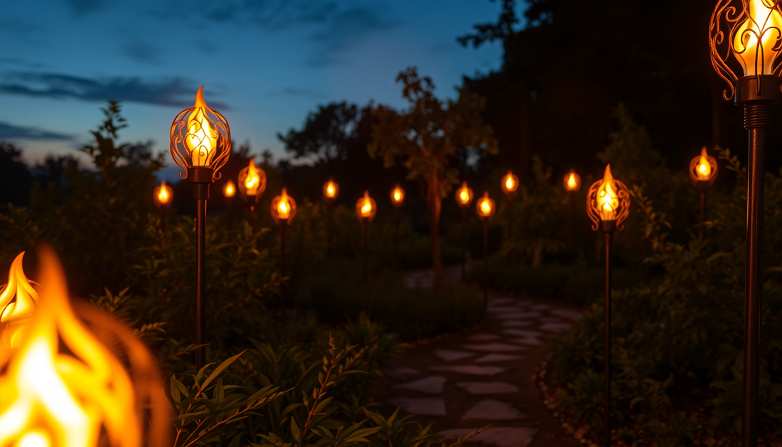 Illuminate Your Outdoor Oasis with LED Solar Flame Lights