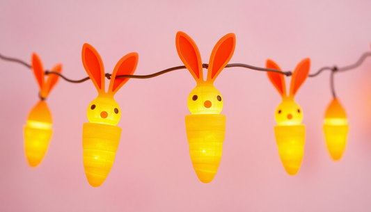 Hop into the Enchanting World of the Shaped Carrot Bunny Lamp String for Easter