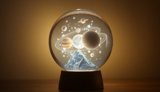 Illuminate Your World with the Crystal Ball 3D Inner Carved Solar System Glowing Night Light