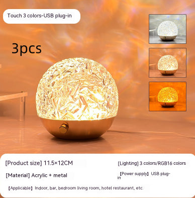 New Water Ripple Projector Night Light Crystal Mood Lamp