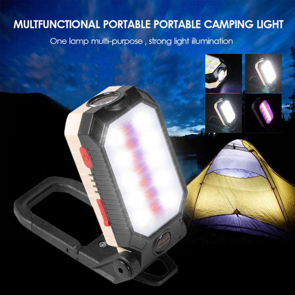 Folding USB Rechargeable COB Work Light Portable LED Flashlight