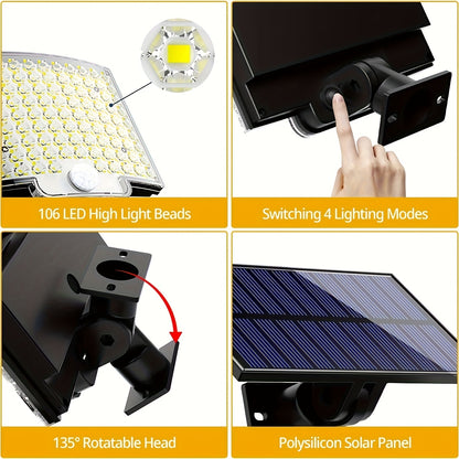 106LED Split Solar Light Outdoor Waterproof With Motion Sensor