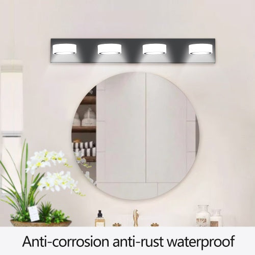 LED Modern Black 4 Light Vanity Light Fixture Mirror