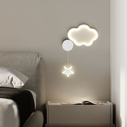 Cloud Bedroom Bedside Wall Lamp Five-pointed Star Children's Room Lamp