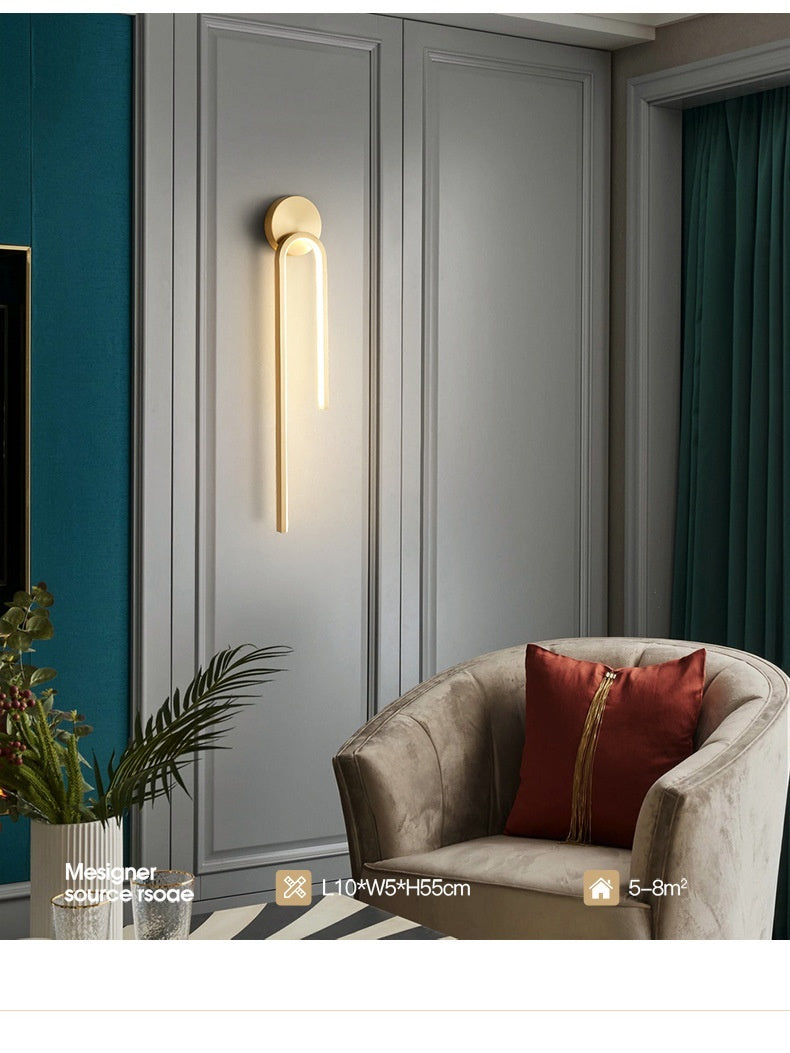 Modern Simple And Light Luxury Copper Wall Lamp