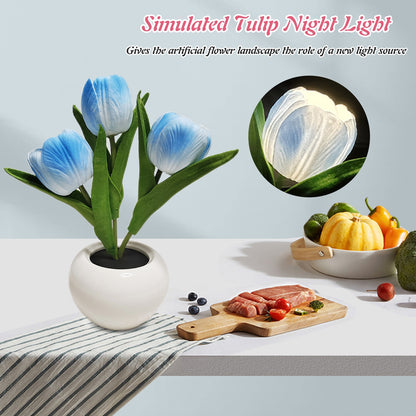 LED Tulip Home Room Decoration Romantic Potted Gift For Office LED Lights