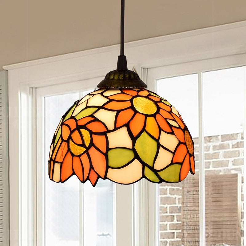 American Style Stained Glass Garden Dining Room Chandelier