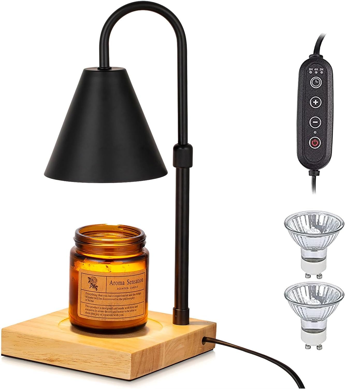 Candle Warmer Lamp With Timer Dimmer Adjustable Height