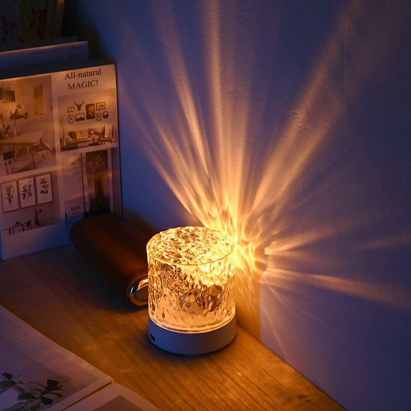 Crystal Lamp Water Ripple Projector Night Light Decoration