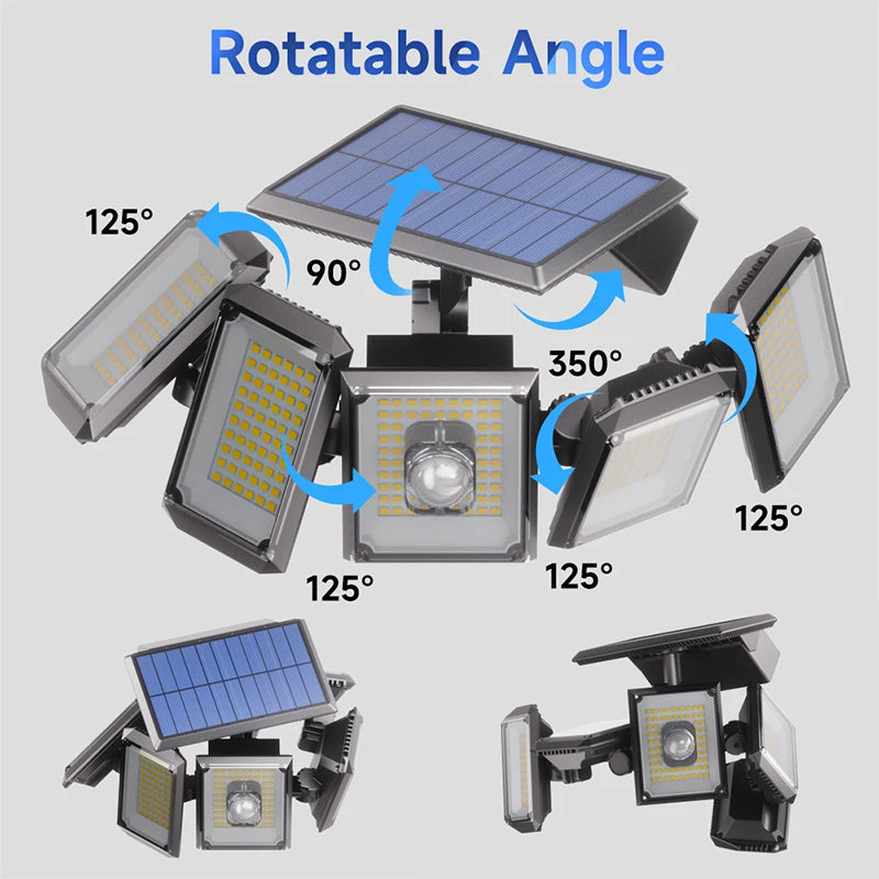 Split Waterproof Solar Outdoor Street Light 5 Side Adjustable 7000K 300 L