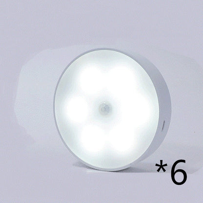 Usb Rechargeable Motion Sensor Light Round LED Puck