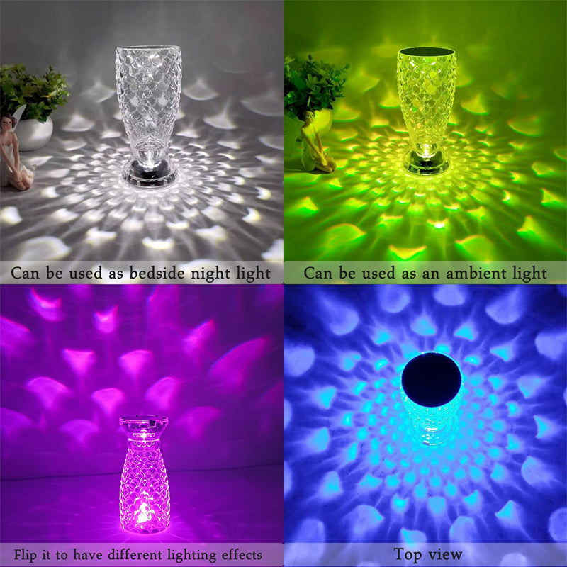 Fish Scale Lamp With USB Port LED Rechargeable Touch Night Light