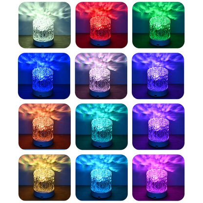 Crystal Lamp Water Ripple Projector Night Light Decoration