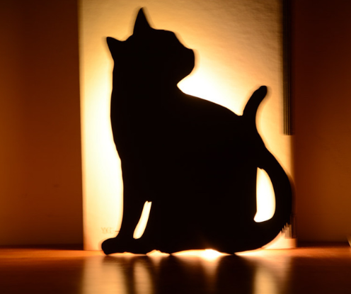 LED Animal Dog Cat Shape Night Light Sensor Control Smart Sound Lamps