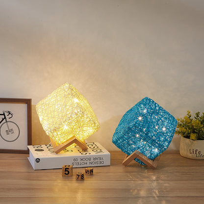 Hand-Knit Dimmable Square LED Desk Lights lamp Night Lighting